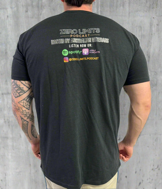 Zero Limits Podcast Supporters Tee Minimal Logo - Black