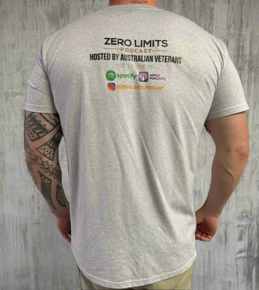 Zero Limits Podcast Supporters Tee Minimal Logo - White