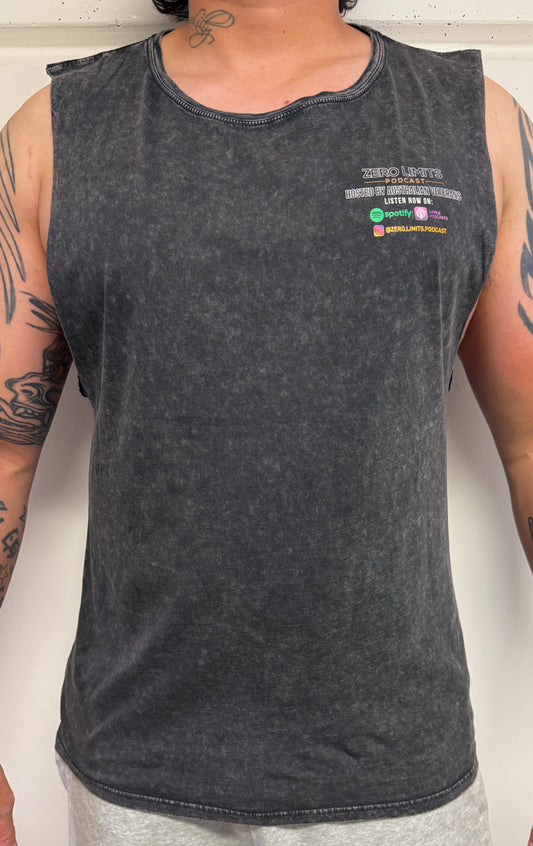 Zero Limits Minimal Logo Tank Top Ash Stone Wash