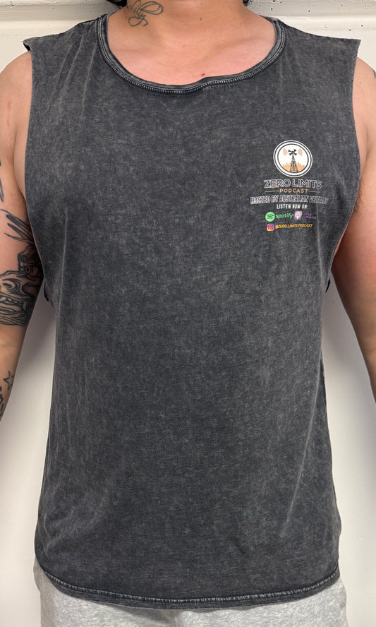 Zero Limits Logo Tank Top Ash Stone Wash