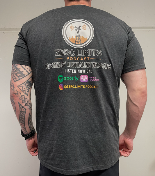 Zero Limits Podcast Supporters Tee - Charcoal