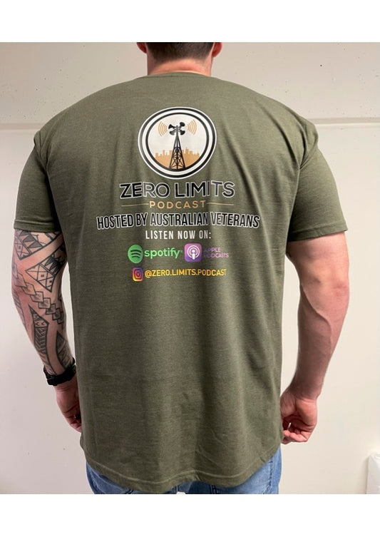 Zero Limits Podcast Supporters Tee - Army Green